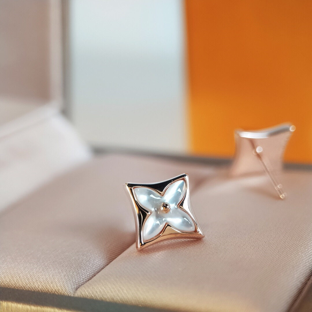 [Garvey]STAR MOP ROSE GOLD EARRINGS