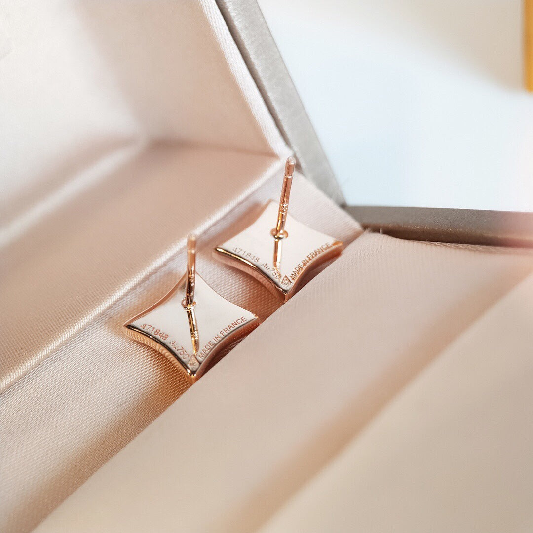 [Garvey]STAR MOP ROSE GOLD EARRINGS