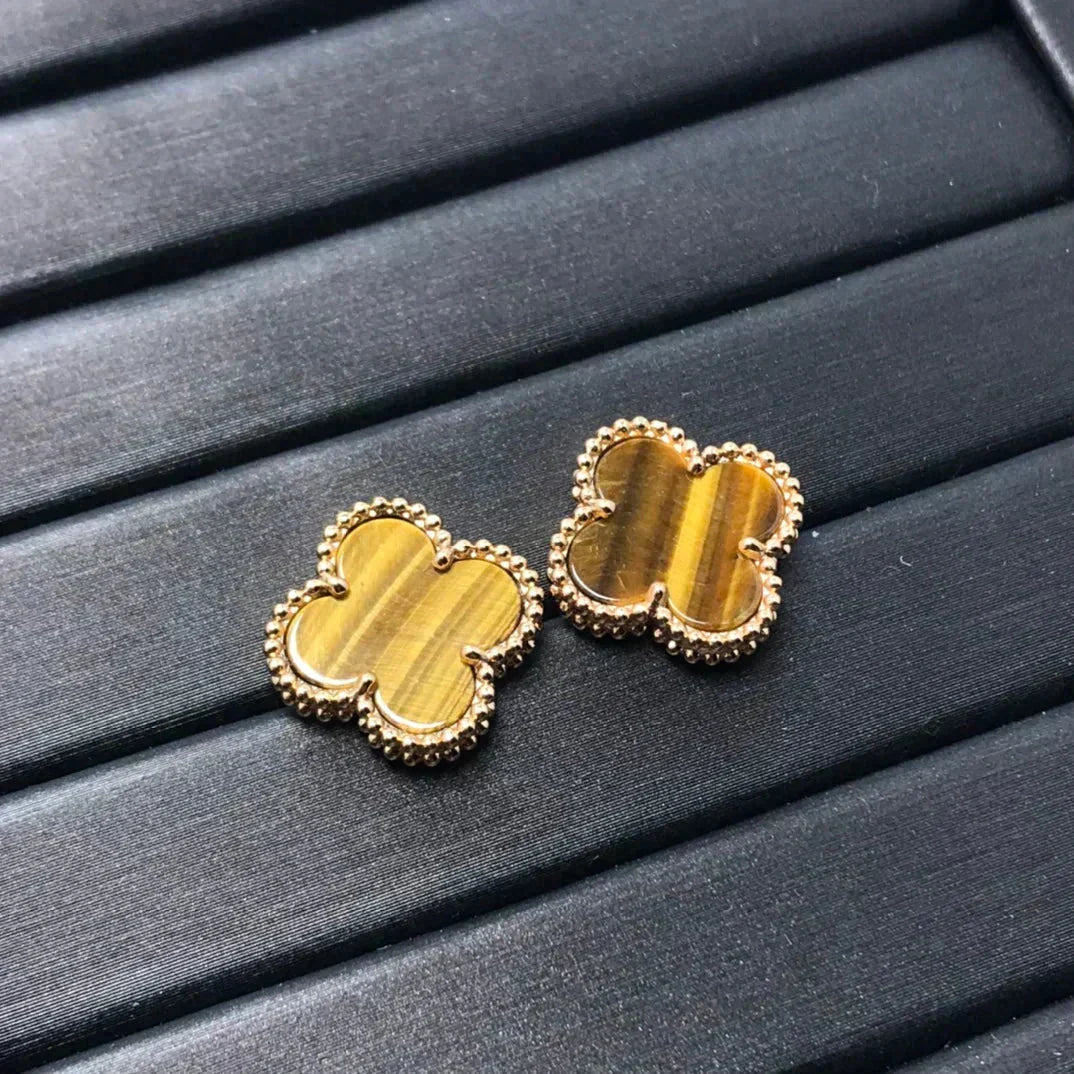 [Garvey ]CLOVER MEDIUM 1 MOTIFS TIGER EYE EARRINGS