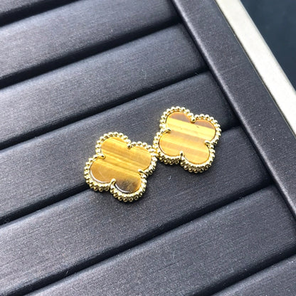 [Garvey ]CLOVER MEDIUM 1 MOTIFS TIGER EYE EARRINGS