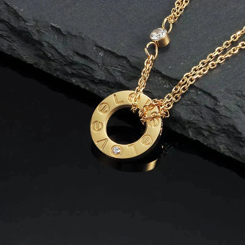 [Garvey ]LOVE NECKLACE 16MM 2 DIAMONDS