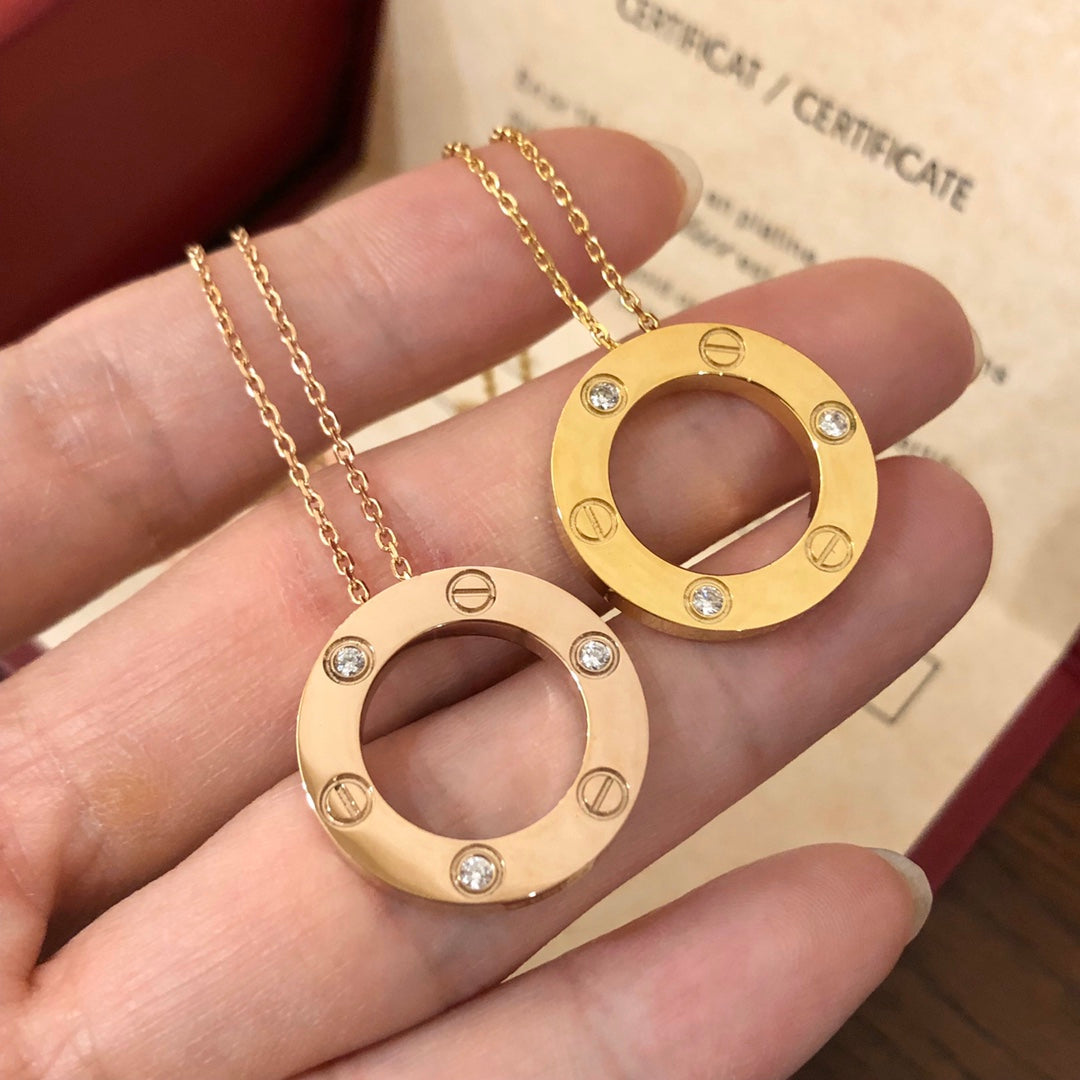 [Garvey ]LOVE NECKLACE 16MM 3 DIAMONDS