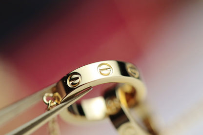 [Garvey ]LOVE NECKLACE DOUBLE RING GOLD