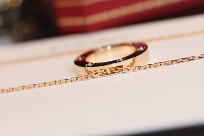 [Garvey ]LOVE NECKLACE 16MM 6 DIAMONDS PINK GOLD