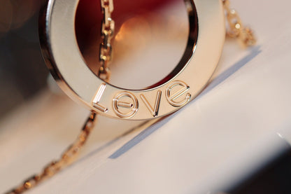 [Garvey ]LOVE NECKLACE 16MM 6 DIAMONDS PINK GOLD