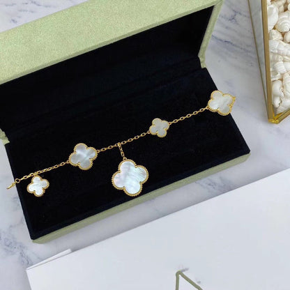 [Garvey ]MAGIC CLOVER MOP GOLD BRACELET 5 MOTIFS
