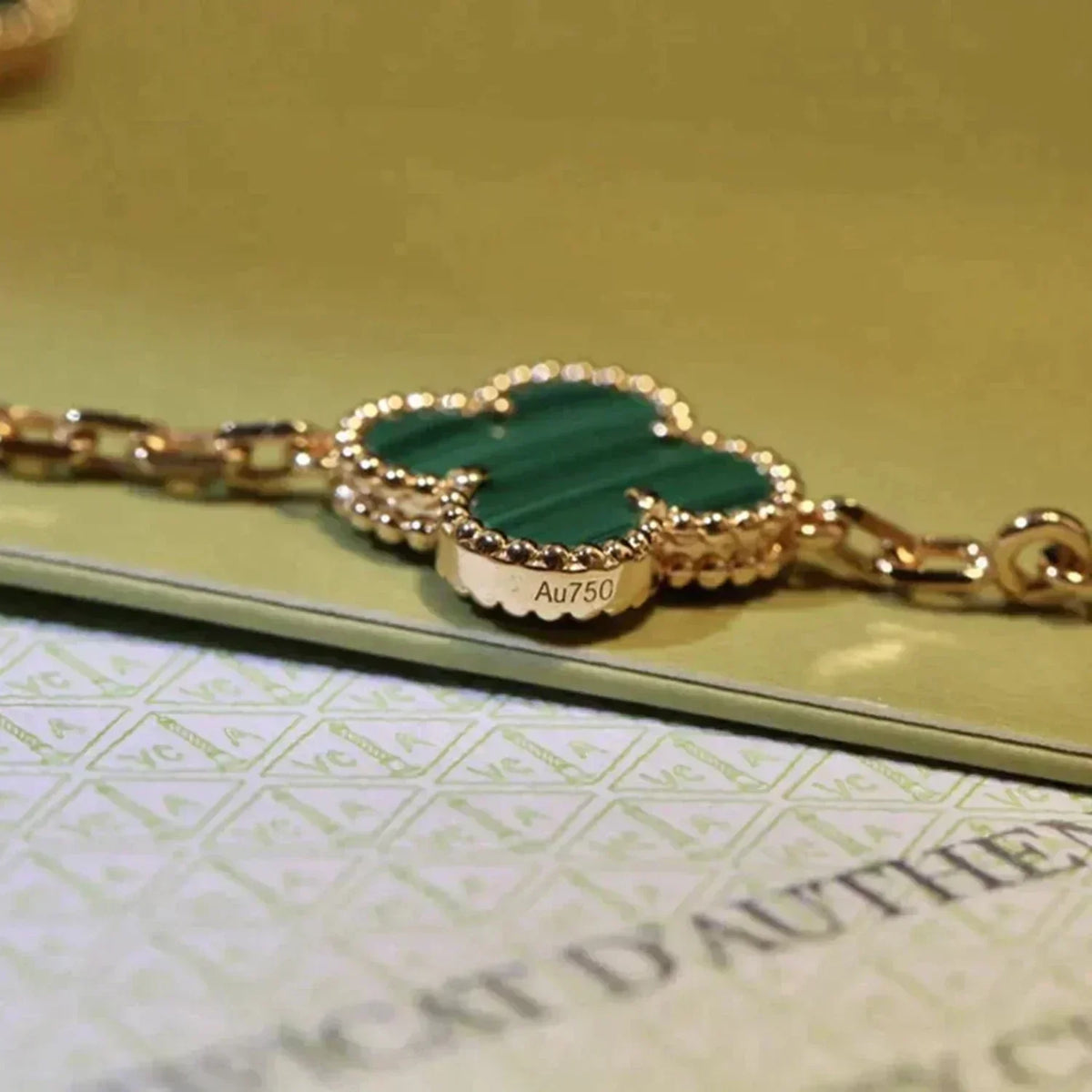 [Garvey ] CLOVER 5 MOTIF MALACHITE BRACELET COLLECTION