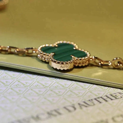 [Garvey ] CLOVER 5 MOTIF MALACHITE BRACELET COLLECTION