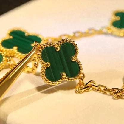 [Garvey ] CLOVER 5 MOTIF MALACHITE BRACELET COLLECTION