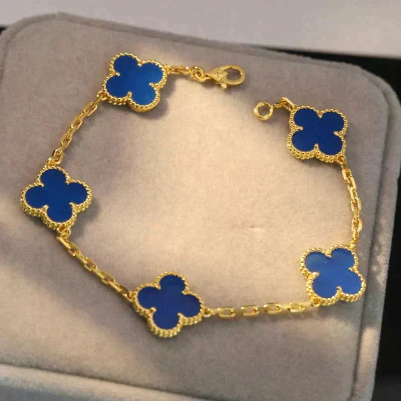 [Garvey ] CLOVER 5 MOTIF BLUE AGATE BRACELET COLLECTION