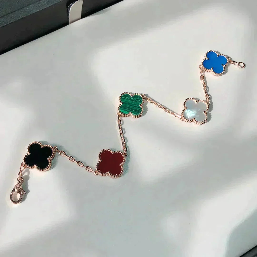 [Garvey ]CLOVER 5 MOTIFS MULTICOLOR BRACELET