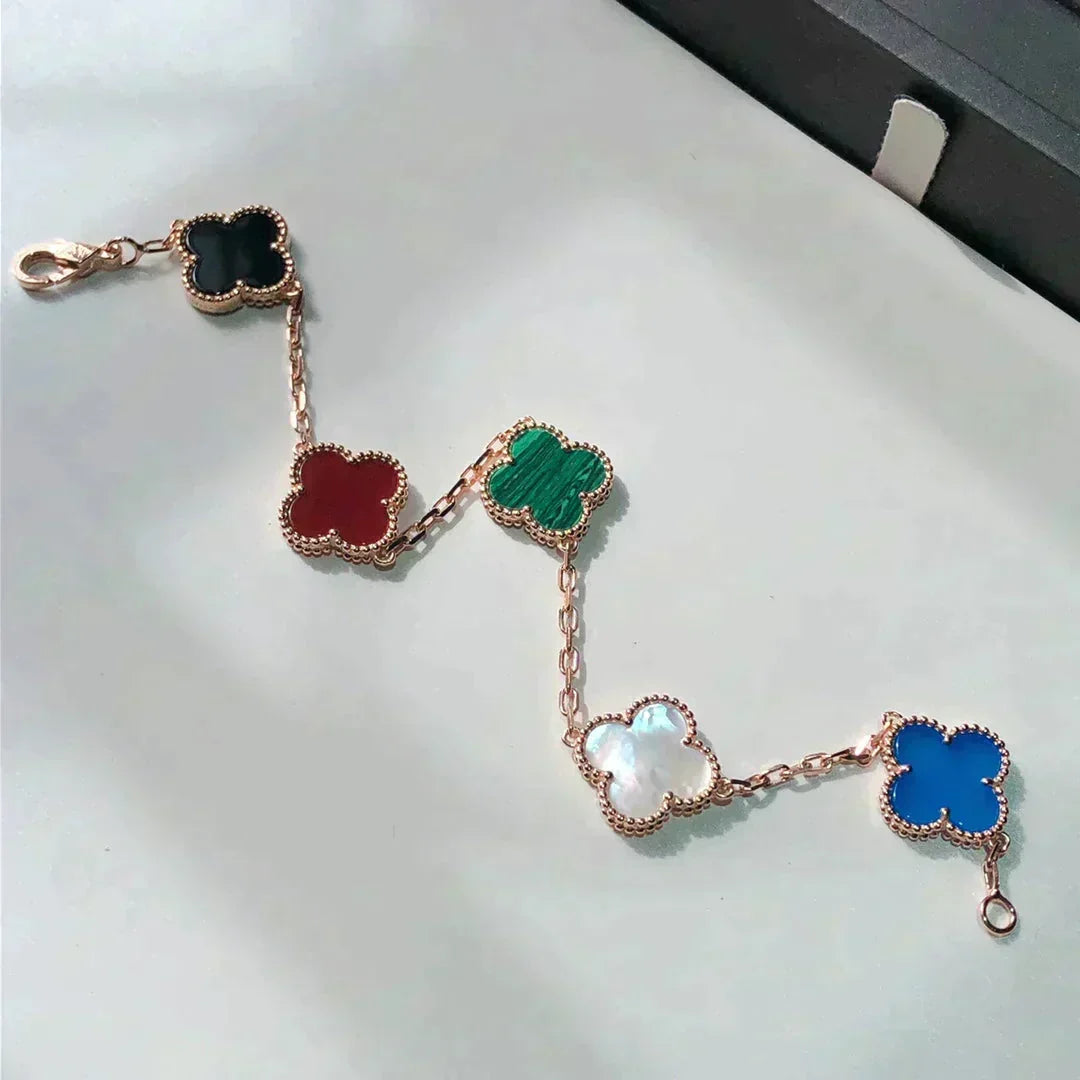 [Garvey ]CLOVER 5 MOTIFS MULTICOLOR BRACELET