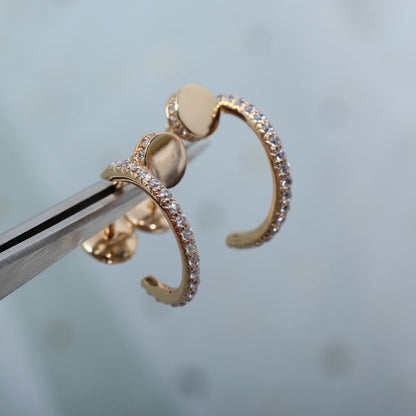[Garvey ]JUSTE EARRINGS 12.75MM PINK GOLD DIAMOND