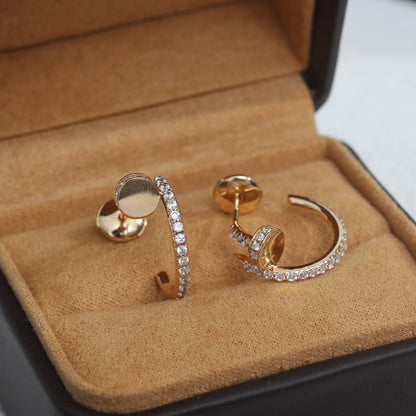 [Garvey ]JUSTE EARRINGS 12.75MM PINK GOLD DIAMOND