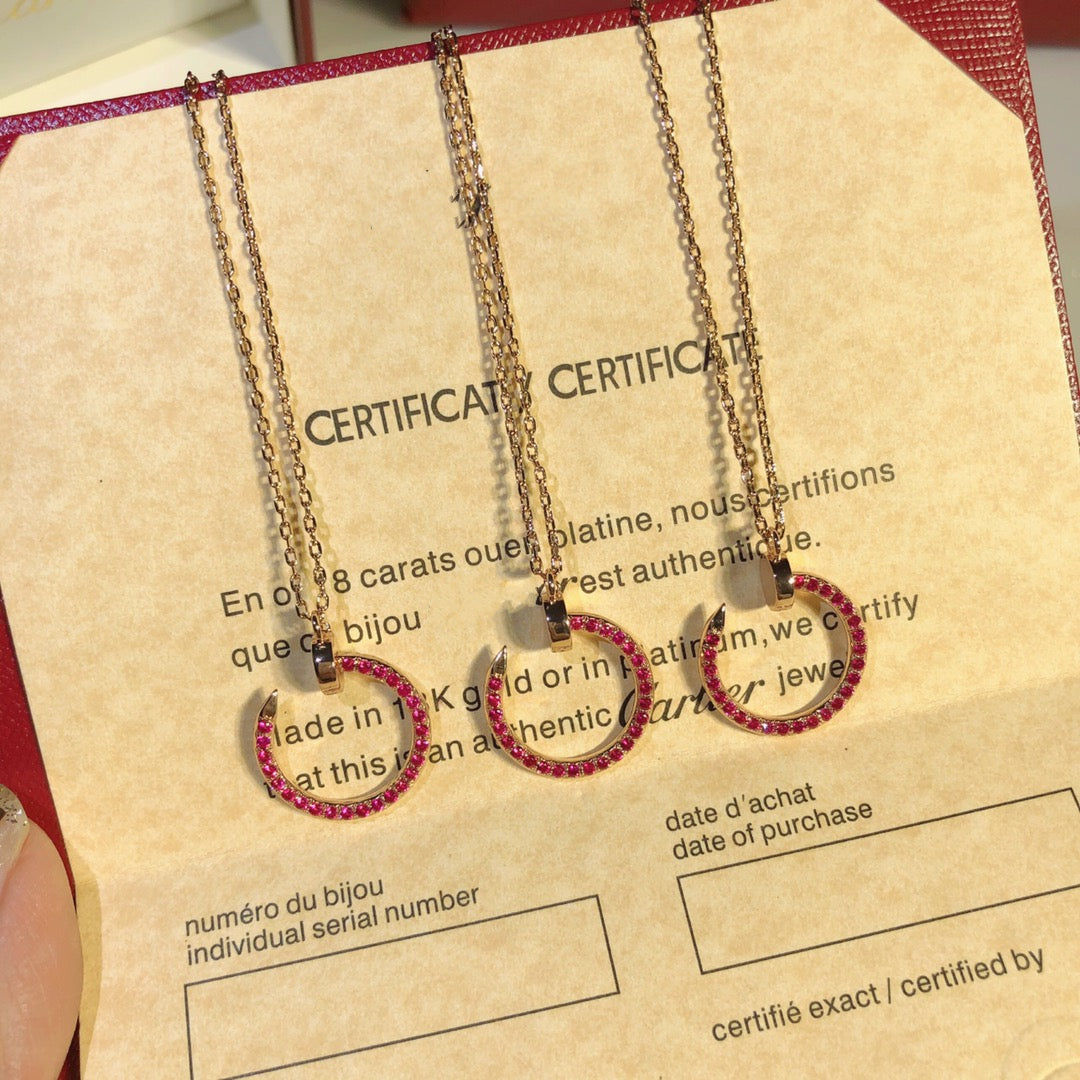 [Garvey ]JUSTE NECKLACE GOLD RED DIAMONDS
