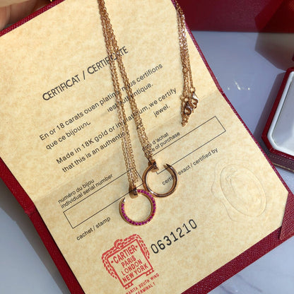 [Garvey ]JUSTE NECKLACE GOLD RED DIAMONDS