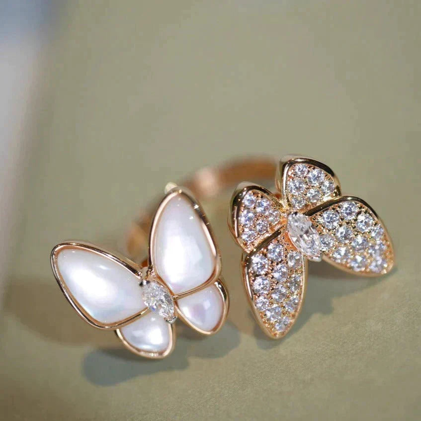 [Garvey ]TWIN BUTTERFLY DIAMOND MOP RING