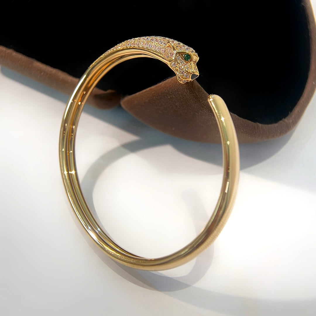[Garvey ]PANTHERE GOLD DIAMOND OPEN BRACELET