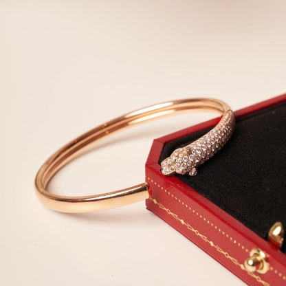 [Garvey ]PANTHERE ROSE GOLD DIAMOND OPEN BRACELET