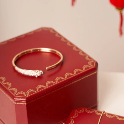 [Garvey ]PANTHERE ROSE GOLD DIAMOND OPEN BRACELET