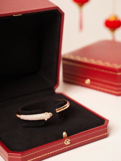 [Garvey ]PANTHERE ROSE GOLD DIAMOND OPEN BRACELET