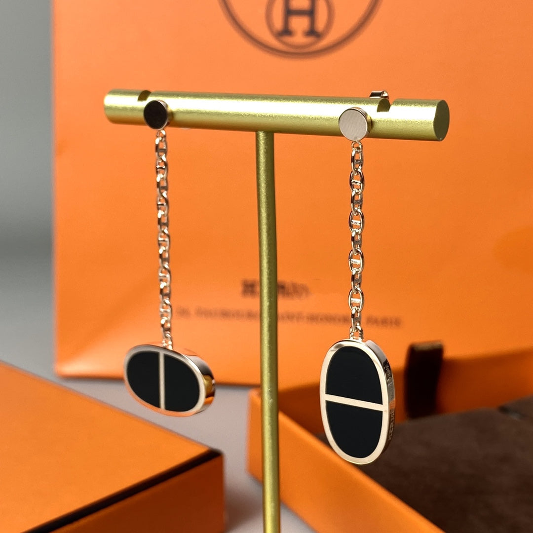[Garvey ]CHAINE VERSO BLACK CERAMIC EARRINGS