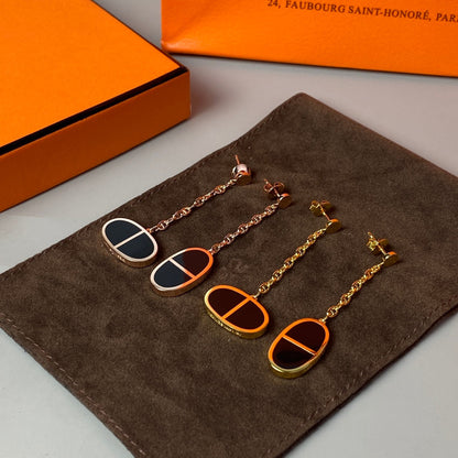 [Garvey]CHAINE VERSO BLACK CERAMIC EARRINGS