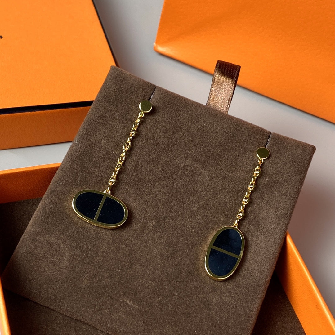 [Garvey ]CHAINE VERSO BLACK CERAMIC EARRINGS
