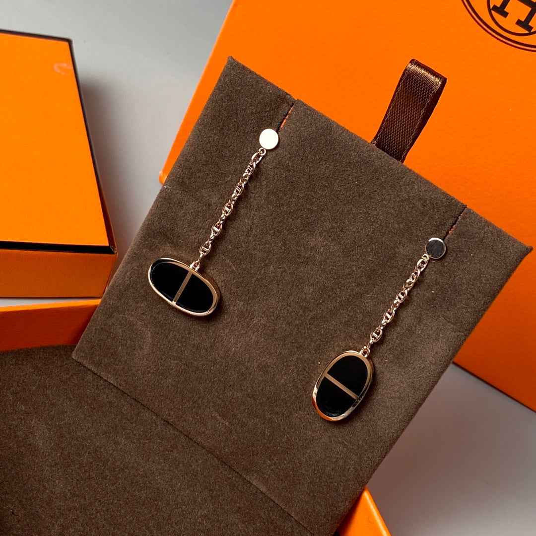 [Garvey ]CHAINE VERSO BLACK CERAMIC EARRINGS