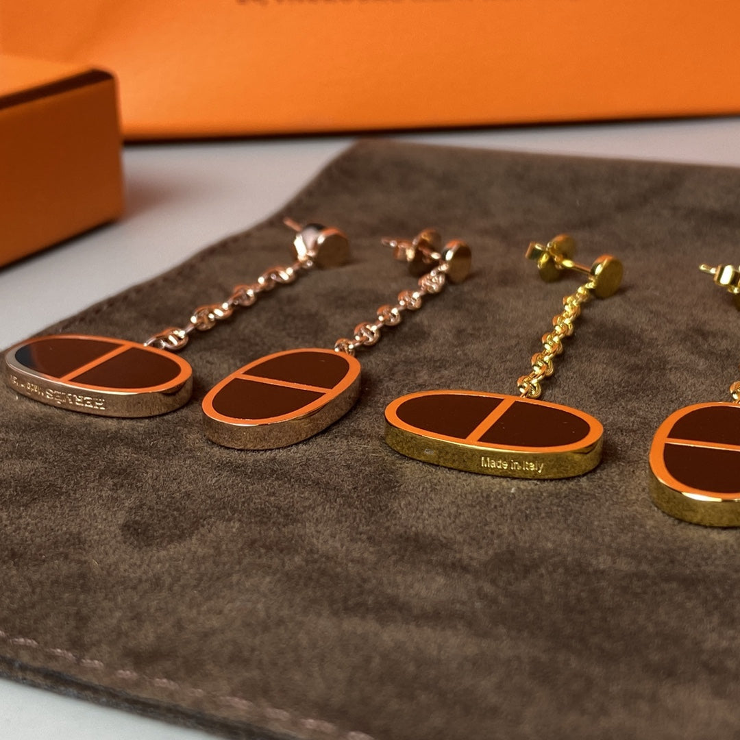 [Garvey]CHAINE VERSO BLACK CERAMIC EARRINGS