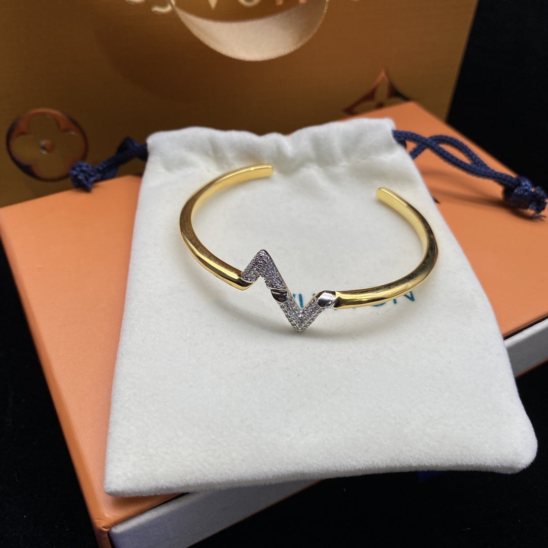 [Garvey]VOLTE UPSITE DOWN DIAMOND GOLD OPEN BRACELET