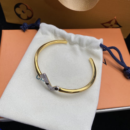 [Garvey]VOLTE UPSITE DOWN DIAMOND GOLD OPEN BRACELET
