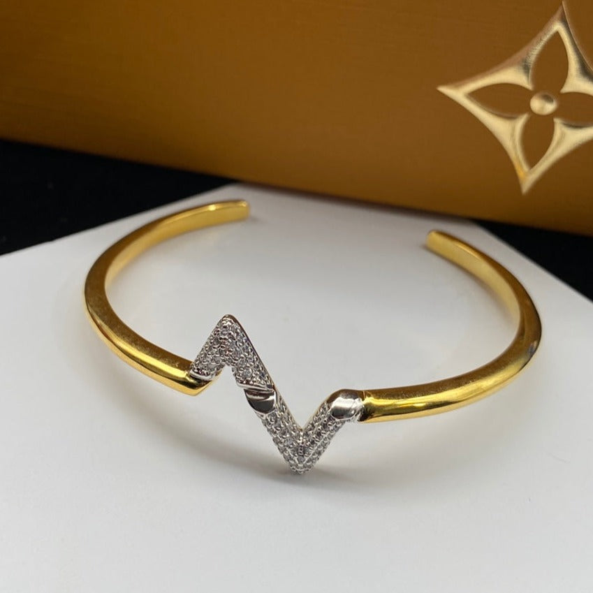 [Garvey]VOLTE UPSITE DOWN DIAMOND GOLD OPEN BRACELET