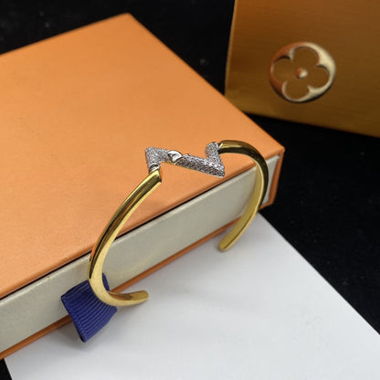 [Garvey]VOLTE UPSITE DOWN DIAMOND GOLD OPEN BRACELET