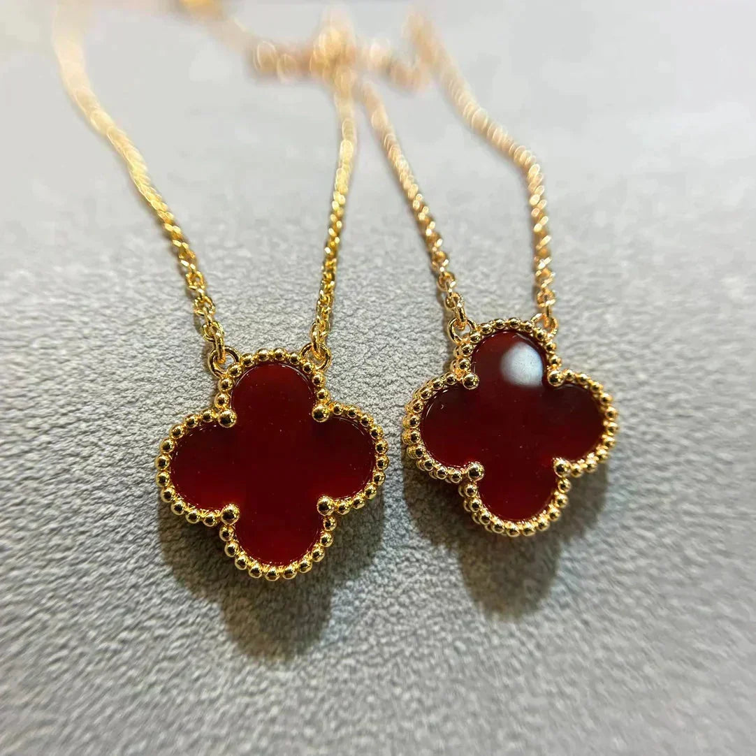 [Garvey ]CLOVER 15MM CARNELIAN SINGLE FLOWER NECKLACE