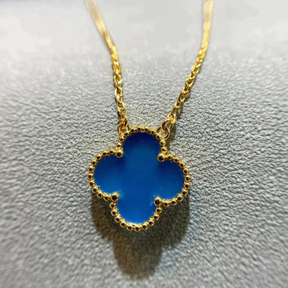 [Garvey ]CLOVER 15MM BLUE AGATE NECKLACE