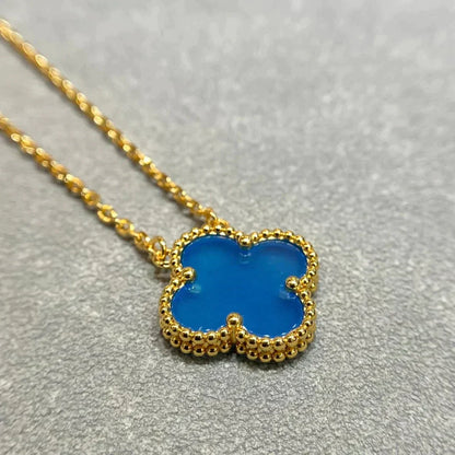 [Garvey ]CLOVER 15MM BLUE AGATE NECKLACE