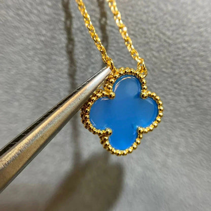 [Garvey ]CLOVER 15MM BLUE AGATE NECKLACE