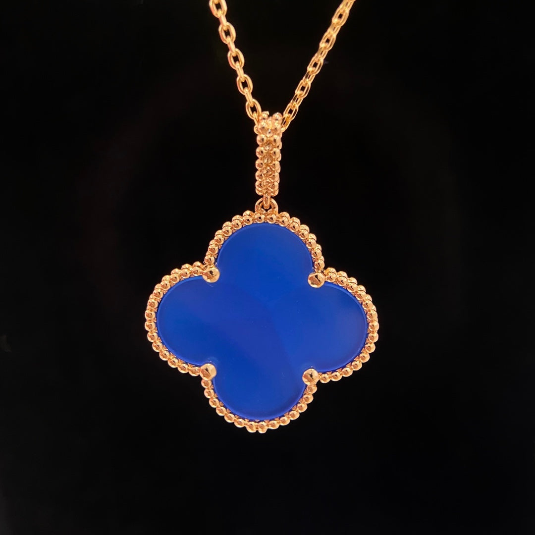 [Garvey ]CLOVER 25MM NECKLACE TURQUOISE ROSE GOLD