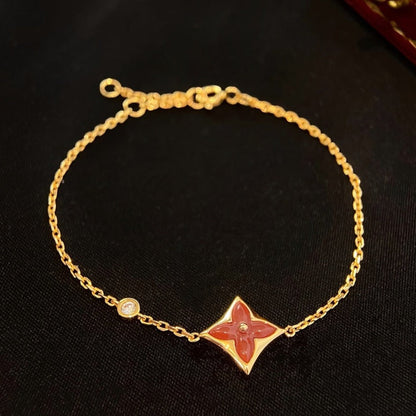 [Garvey ]COLOR STAR CARNELIAN PINK GOLD DIAMOND BRACELET