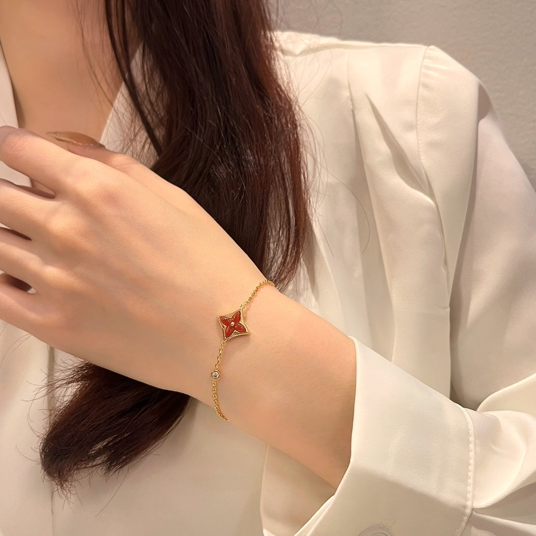 [Garvey]COLOR STAR CARNELIAN ROSE GOLD DIAMOND BRACELET