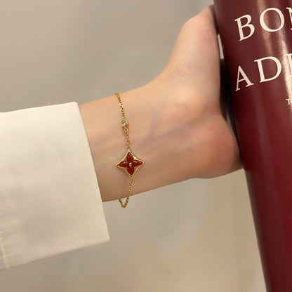 [Garvey ]COLOR STAR CARNELIAN PINK GOLD DIAMOND BRACELET