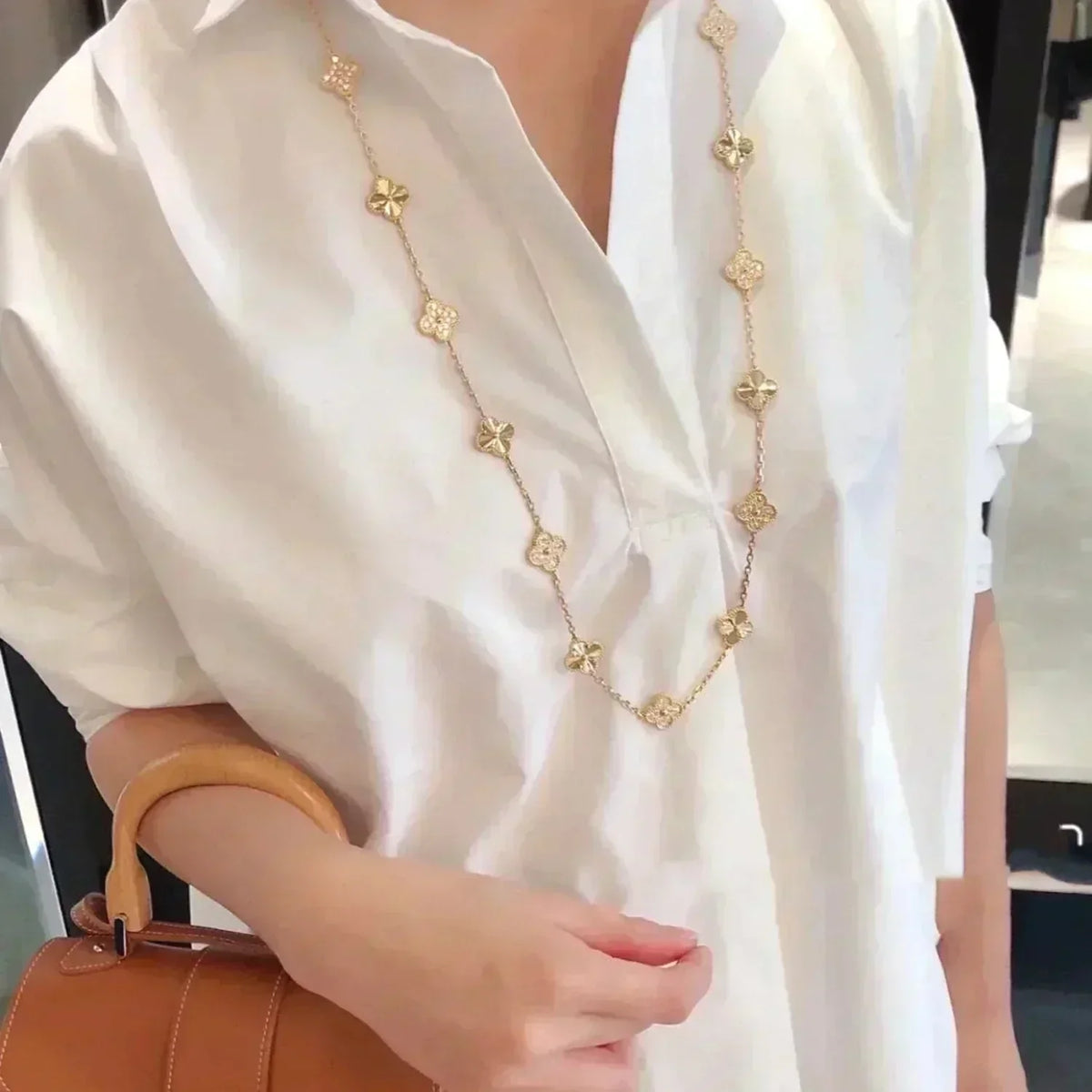 [Garvey ]CLOVER 20 MOTIFS LASER DIAMOND NECKLACE
