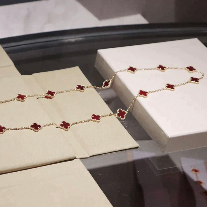 [Garvey ]CLOVER 20 MOTIFS CARNELIAN NECKLACE