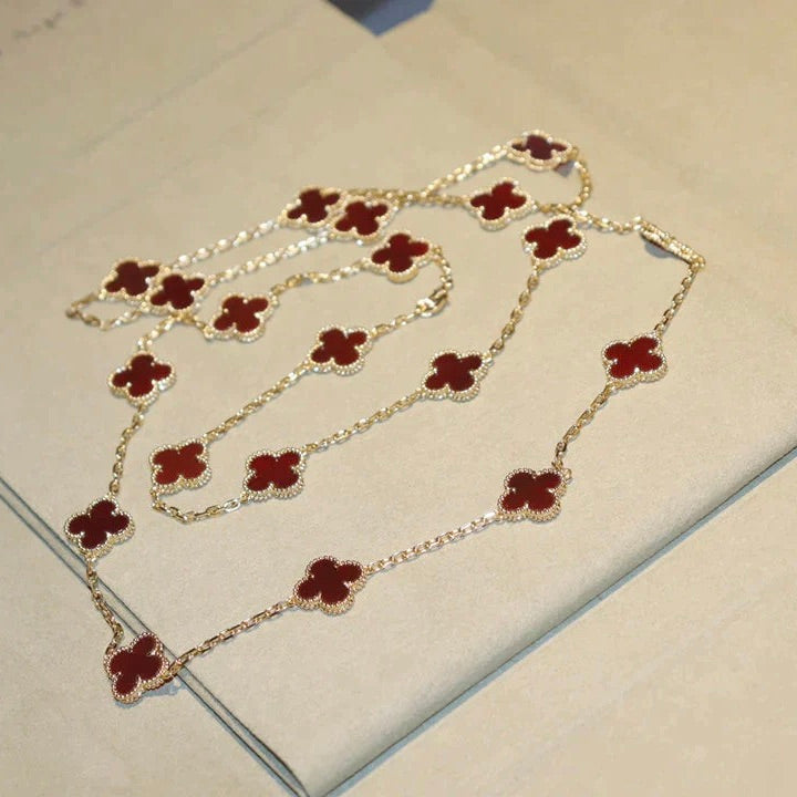 [Garvey ]CLOVER 20 MOTIFS CARNELIAN NECKLACE