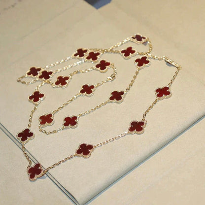 [Garvey ]CLOVER 20 MOTIFS CARNELIAN NECKLACE