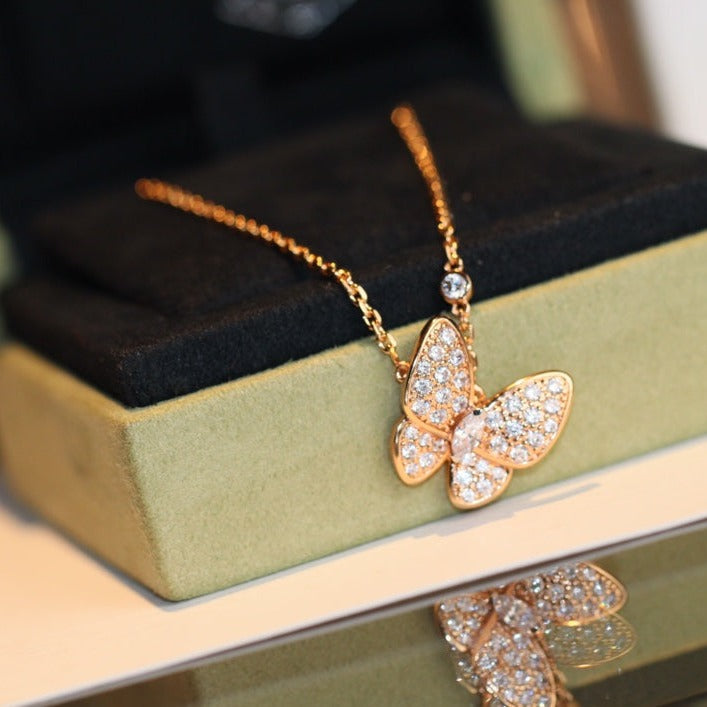 [Garvey]BUTTERFLY DIAMOND CHARM NECKLACE