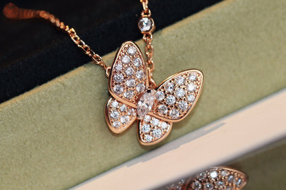 [Garvey]BUTTERFLY DIAMOND CHARM NECKLACE