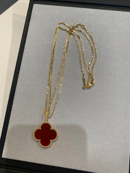 [Garvey ]CLOVER 25MM NECKLACE GOLD CARNELIAN