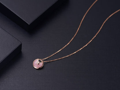 [Garvey ]AMULETTE ROSE GOLD PINK MOP NECKLACE